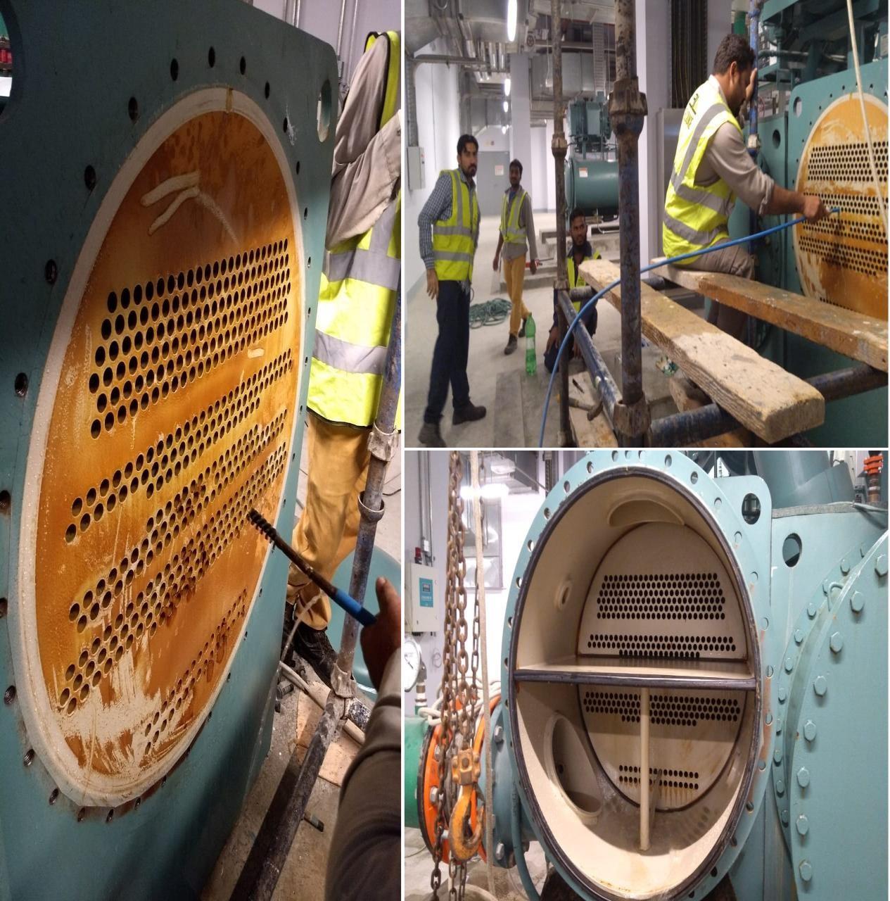 Condenser tube cleaning work